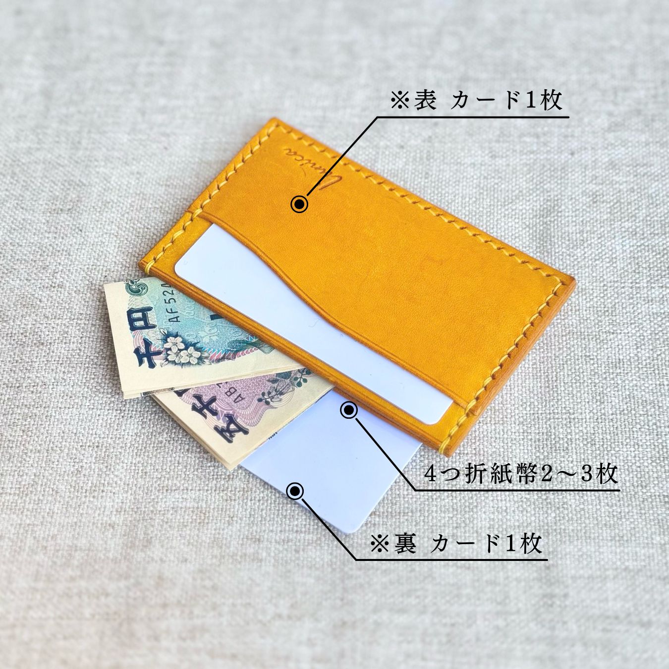 フラットレザーカードケース ｜ L’unica 本革カードケース